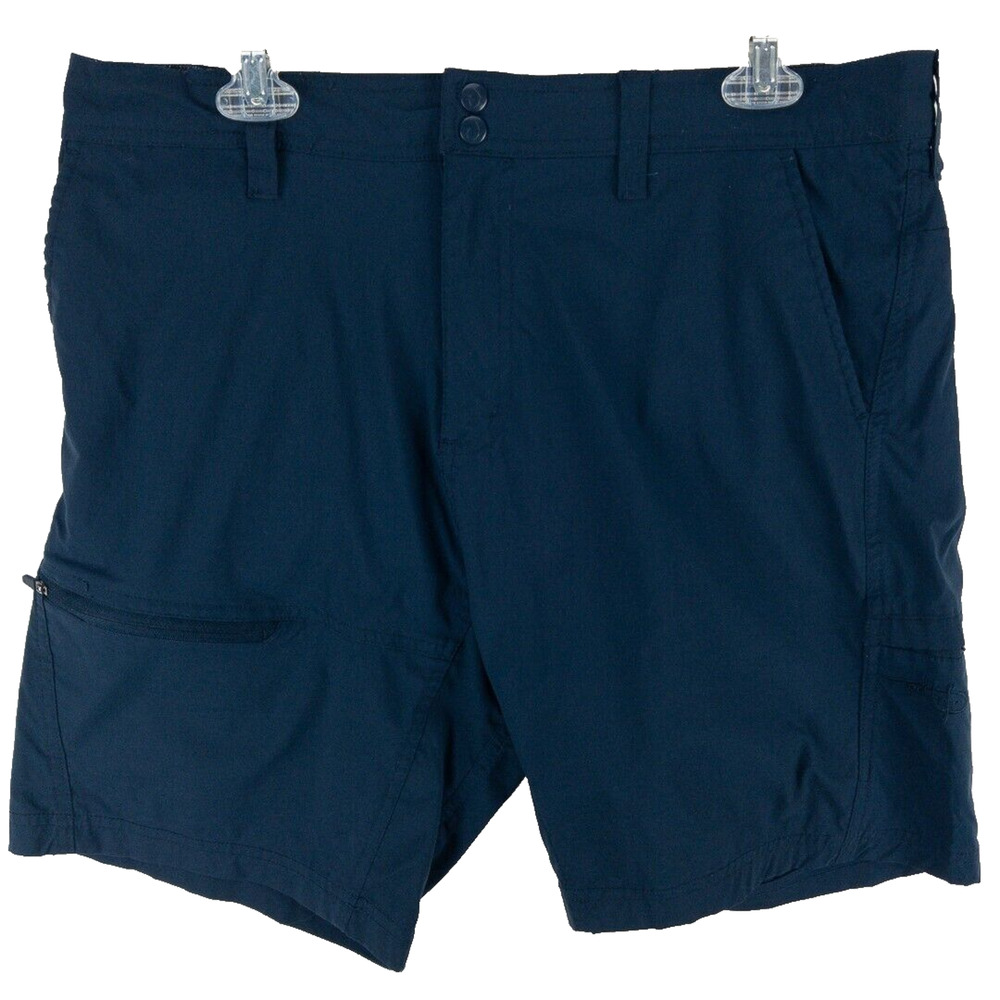 Reel Life Men's Cargo Shorts 36 Navy Blue Fishing Outdoor Stretch Zip Pocket